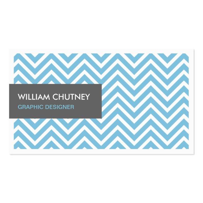 Simple Chic Light Blue Chevron Zigzag Profile Card