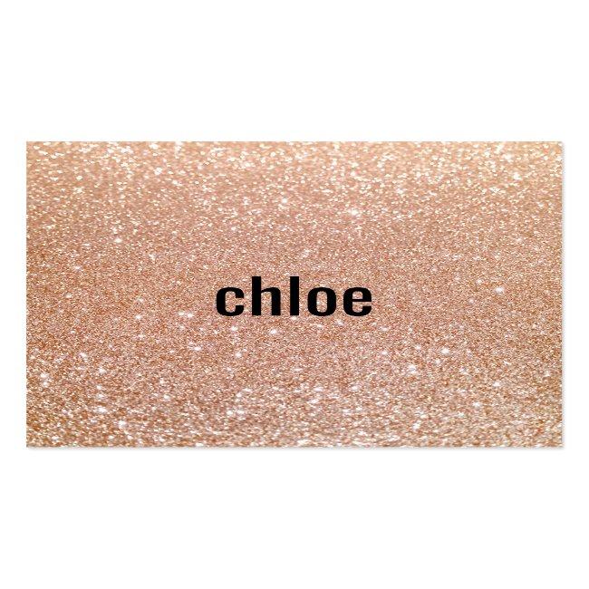 Simple Modern Rose Gold Glitter Makeup Artist Square Business Card