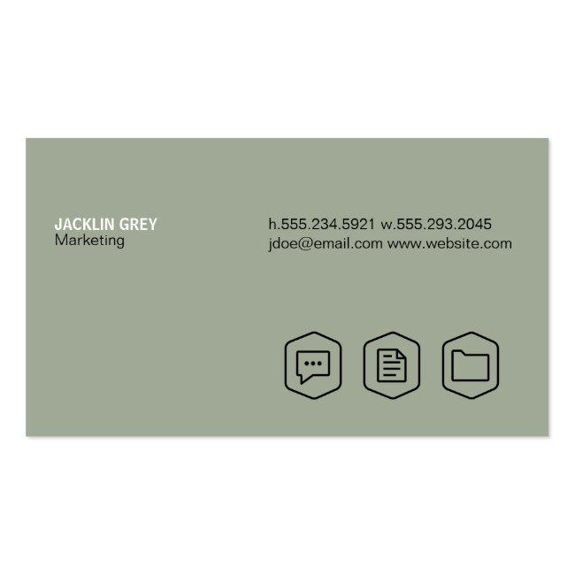 Simple (olive Green) Business Card