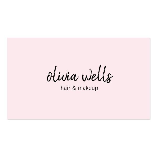Simple Pink Handwritten Social Media Icons Business Card