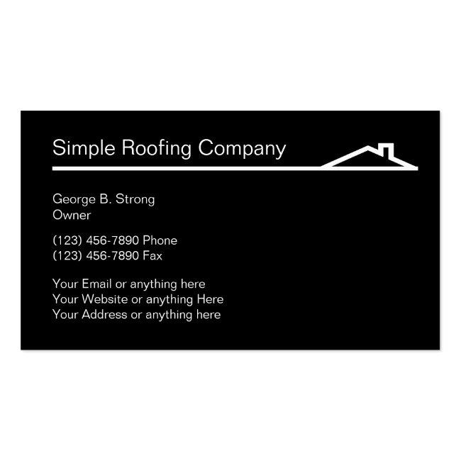 Simple Roofing Business Cards
