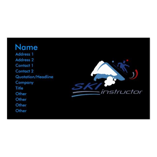 Ski Instructor Business Cards