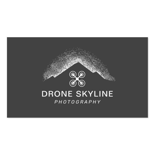 Skyline Aerial Video & Photography Modern Gray Business Card