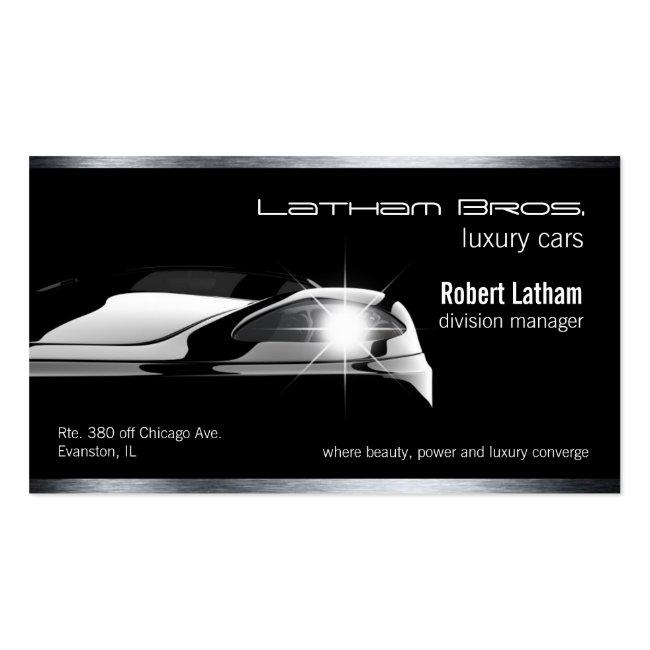 Sleek Black Luxury Car Business Card
