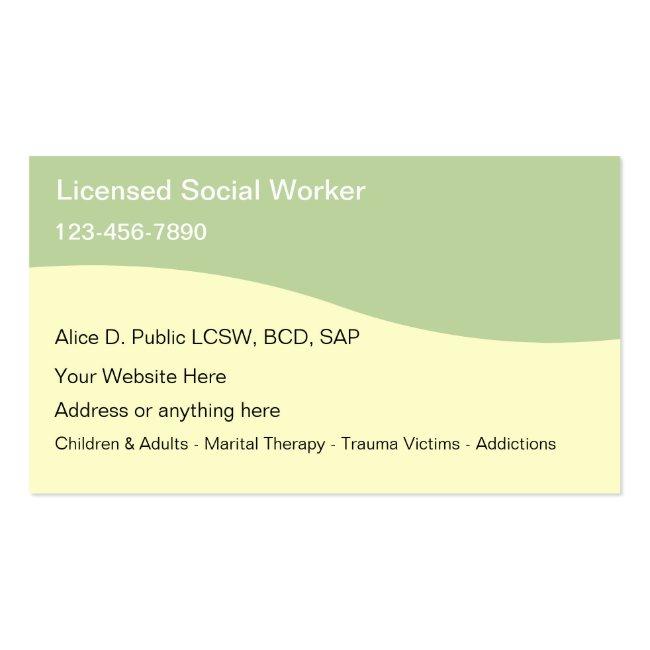 Social Worker Business Cards