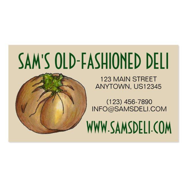 Spinach Knish Jewish Deli Restaurant Knishes Food Business Card