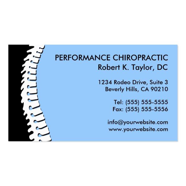 Spine Cutout Chiropractic Business Cards