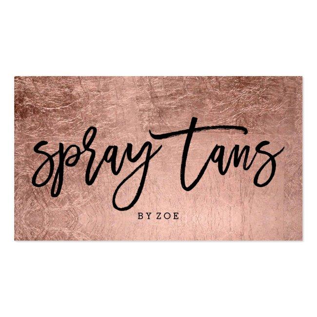 Spray Tans Logo Black Elegant Rose Gold Typography Business Card