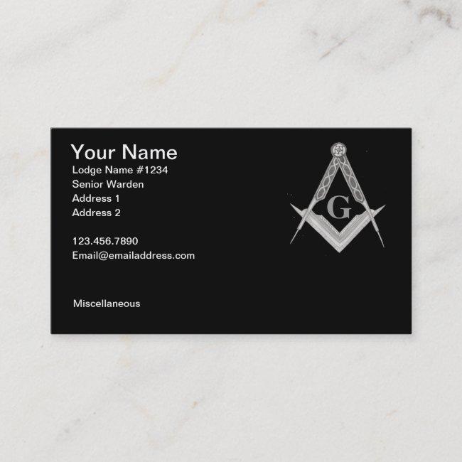 Square And Compass With All Seeing Eye Business Card