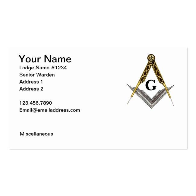 Square And Compass With All Seeing Eye Business Card