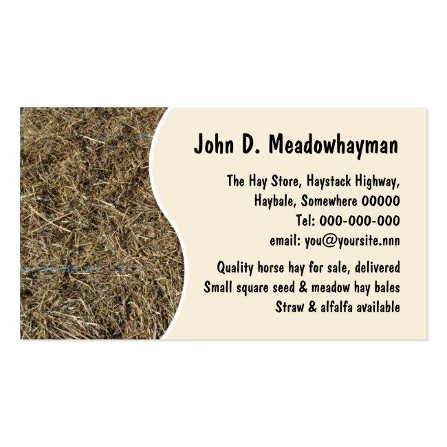 Square Hay Bales Close-up Business Card