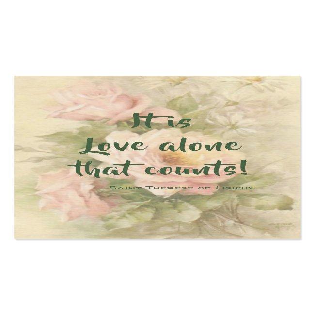 St. Therese Of Lisieux Quote Roses Holy Card