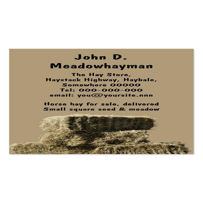 Stacked Square Hay Bales Business Card