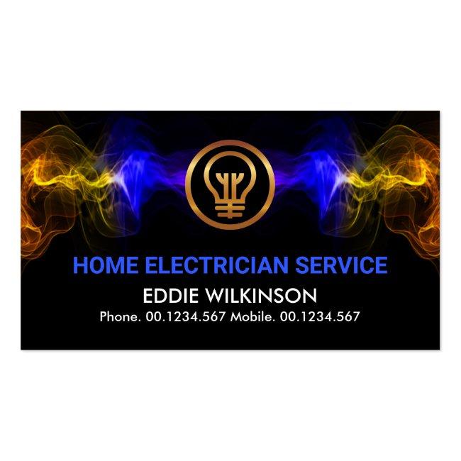 Stunning Colorful Electrical Lightning Electrician Business Card
