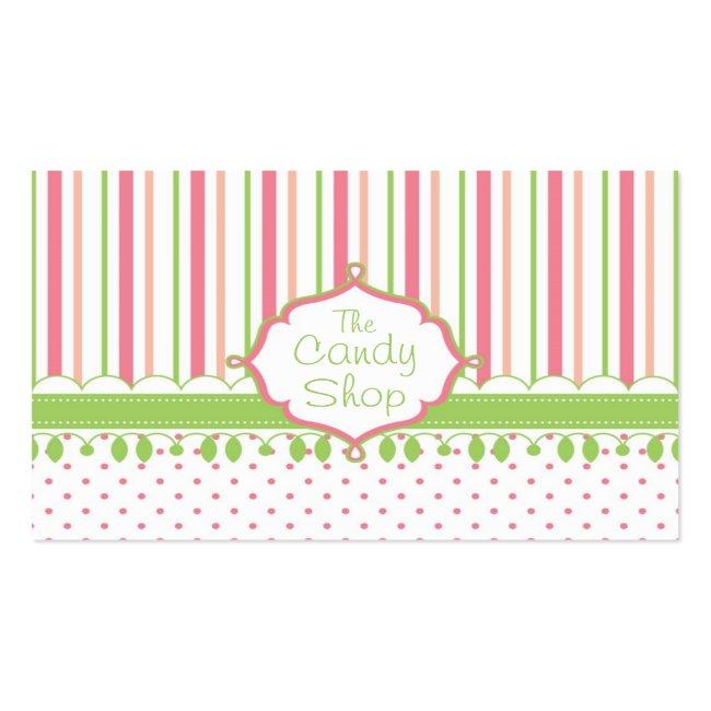 Sweet Candy Shop Stripes Business Card