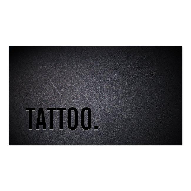 Tattoo Professional Black Bold Minimalist Business Card