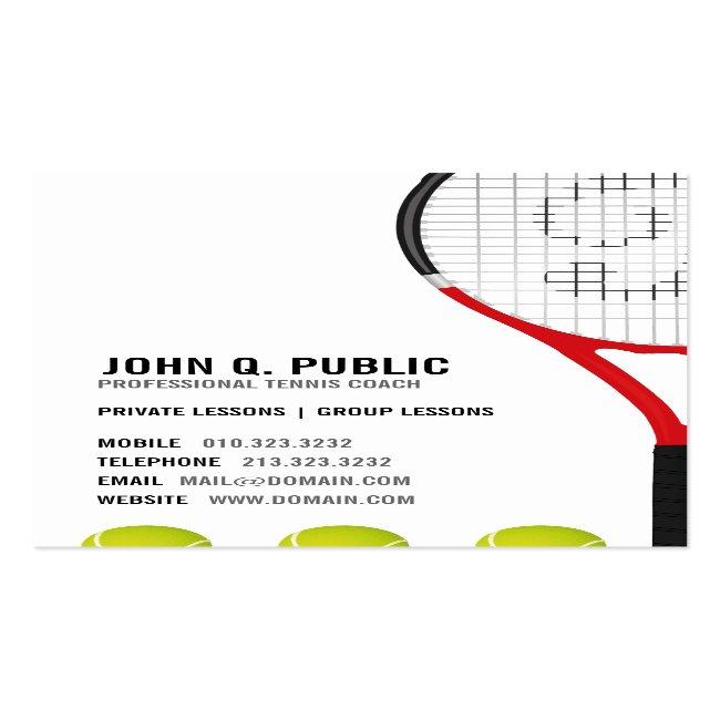 Tennis Coach Business Card