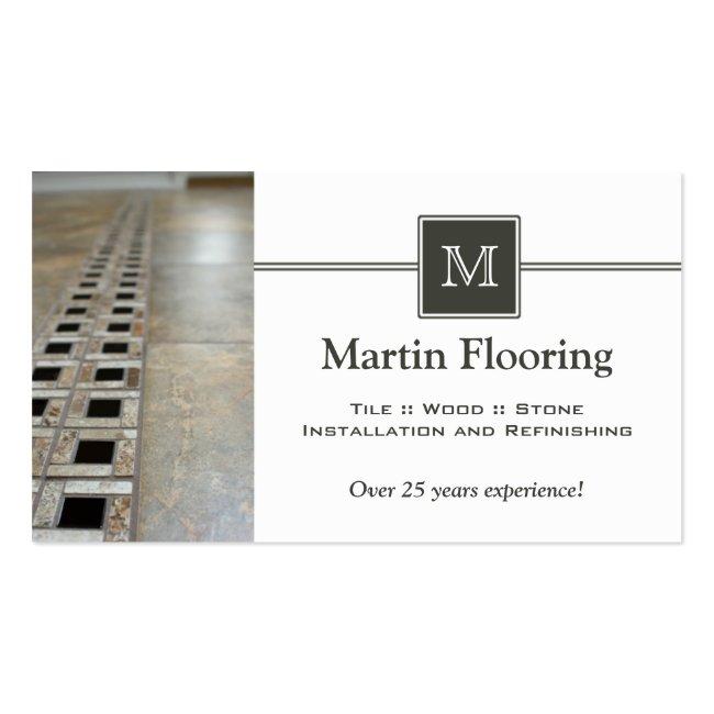 Tile Flooring Custom Monogram Business Card