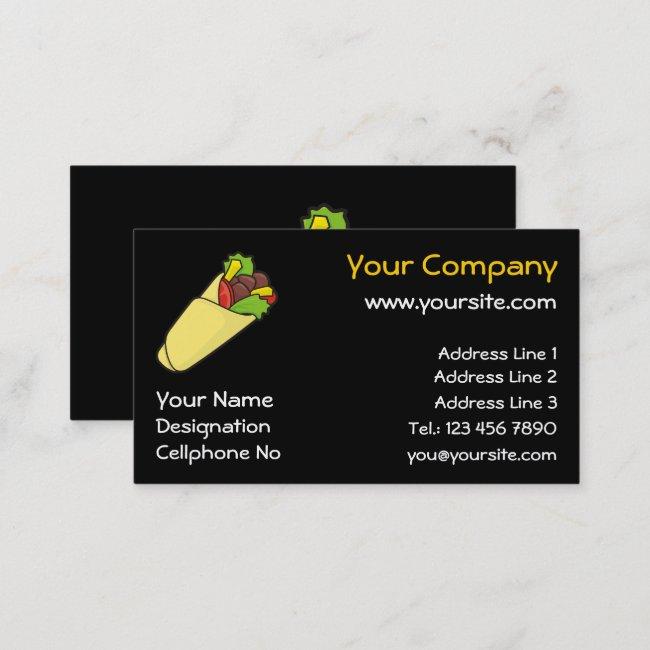 Tortilla Sandwich Wrap Business Card