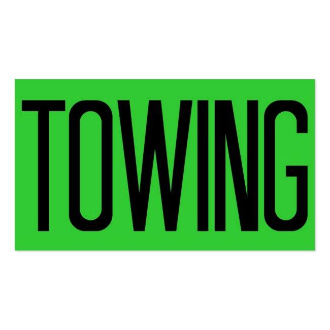 Towing Bold Florescent Green Business Card
