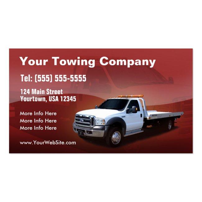 Towing Company White Truck Design Business Card