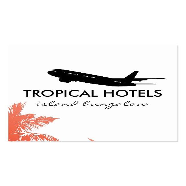 Tropical Island Airplane Icon Travel Agent Square Business Card