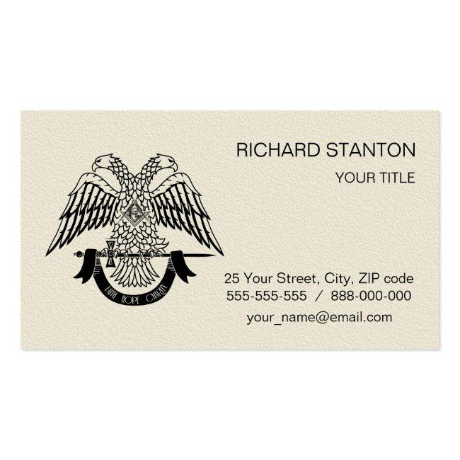 Two-headed Eagle As Masonic Symbol Business Card