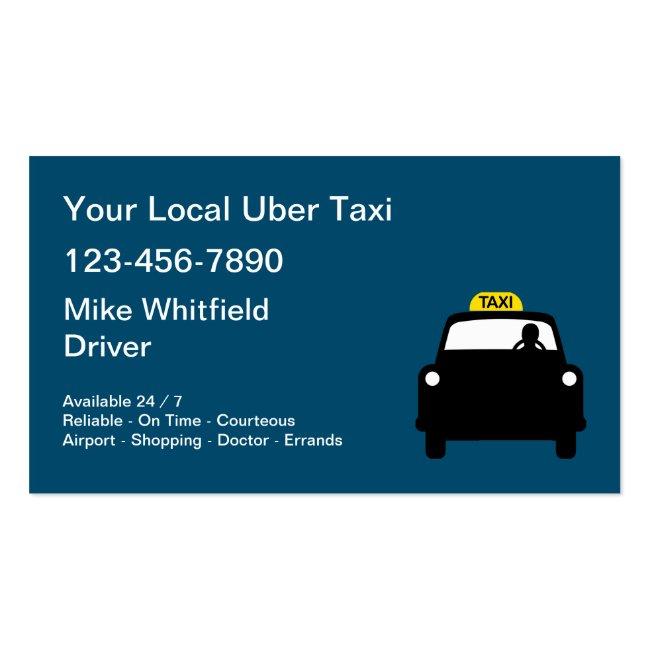 Uber Taxi Ride Sharing Courier Business Card