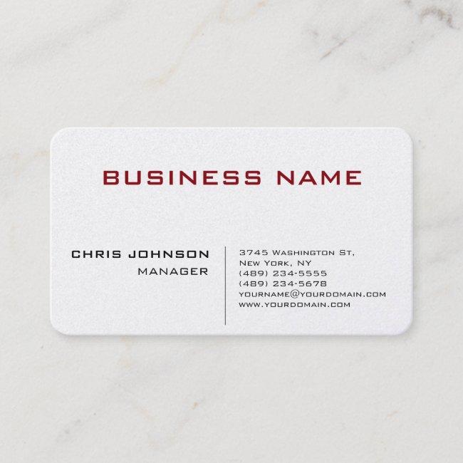 Unique Chic Manager Business Card
