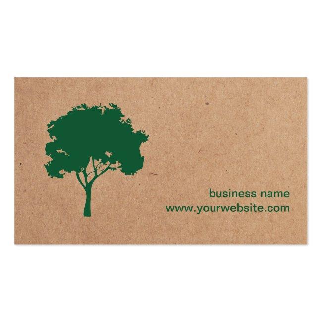 Unique Minimalist Green Tree Cardboard Landscaping Business Card