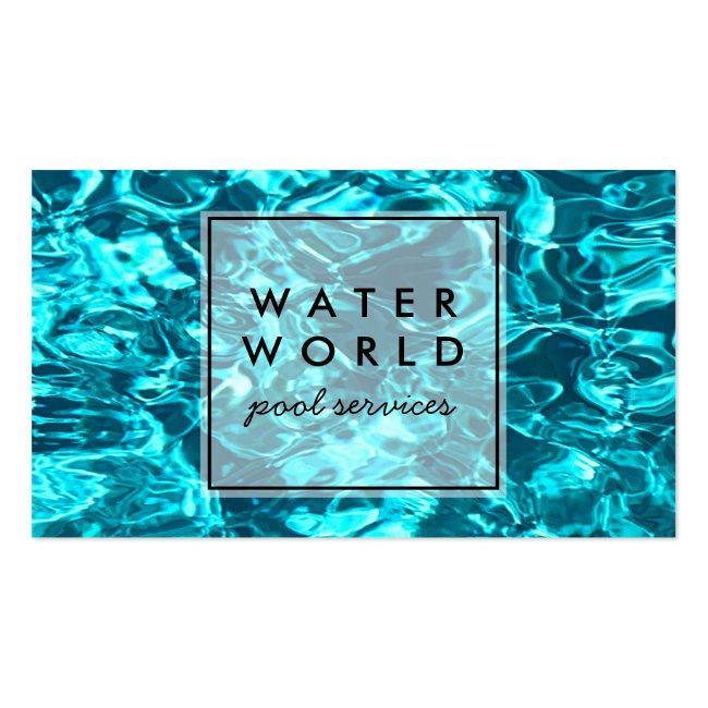 Water Sparkles Swimming Pool Services Photo Travel Business Card