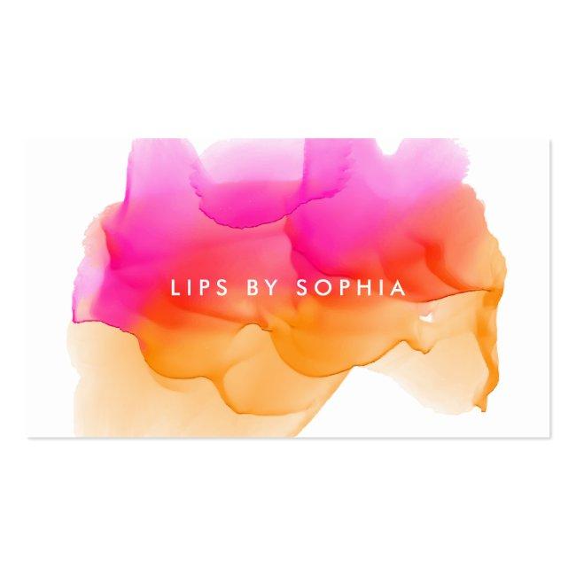 Watercolor Lip Product Distributor Tips & Tricks Business Card