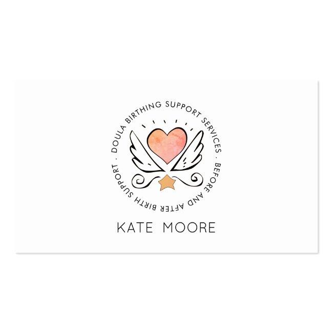Whimsical Baby Doula Birth Coach Business Card