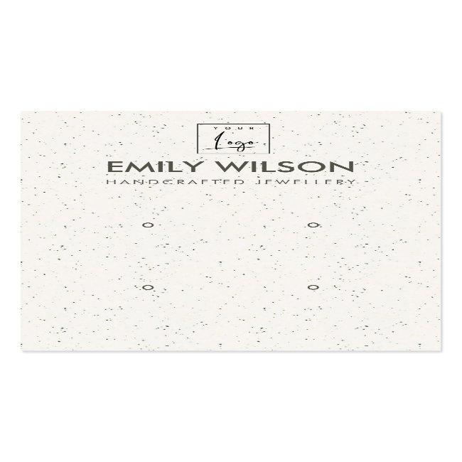 White Ceramic Texture Two Earring Display Logo Business Card
