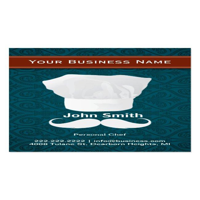 White Mustache Personal Chef Business Card