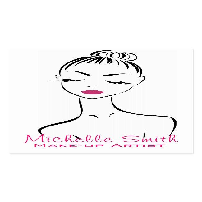 Woman Face Make-up Artist Business Card Design