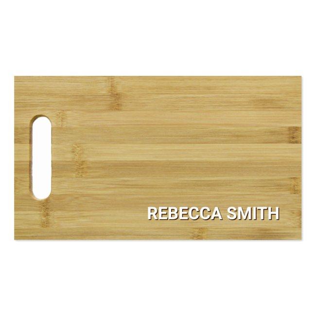 Wooden Bamboo Cutting Board Catering Culinary Chef Business Card