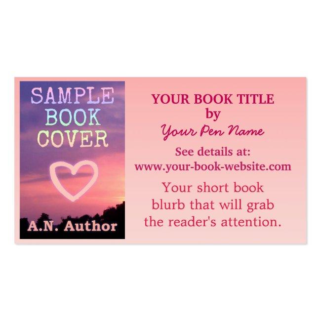 Writer Author Promotion Book Cover Pink Ombre Business Card Magnet