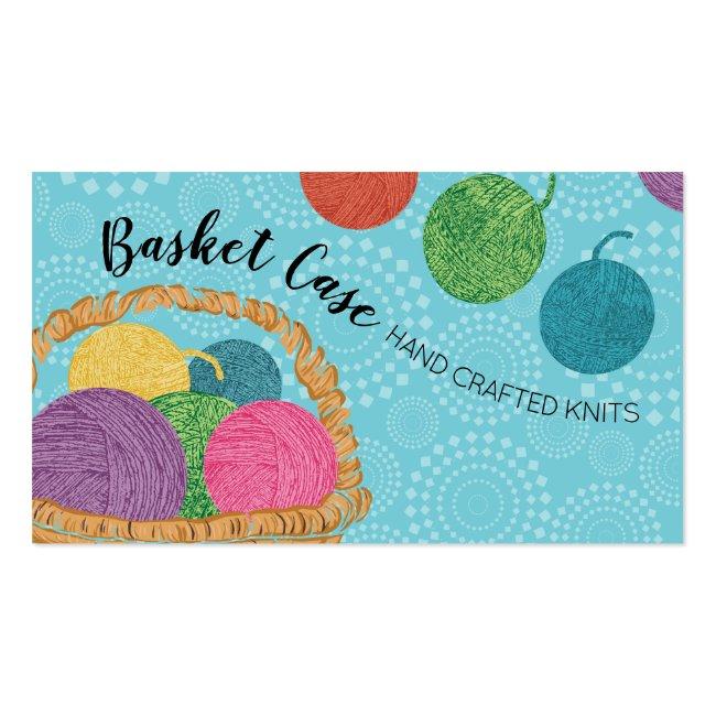 Yarn Basket Knitting Crochet Business Card