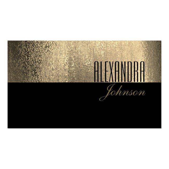 Yellow Gold And Black Simple Elegant Professional Business Card