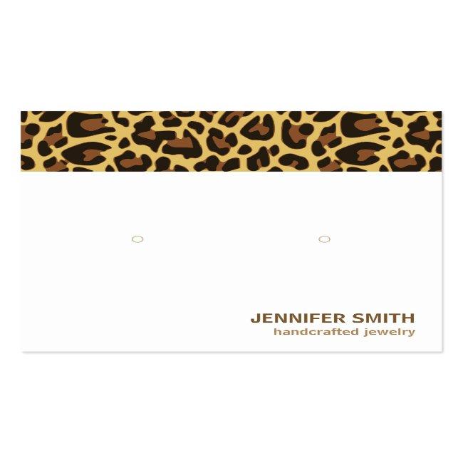 Your Logo Classic Leopard Print Earrings Display Square Business Card