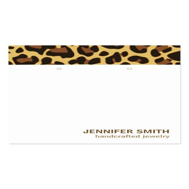 Your Logo Classic Leopard Print Earrings Holder Business Card