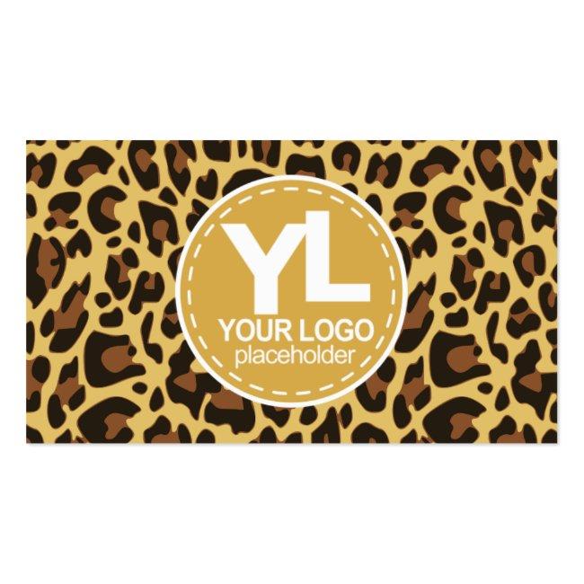 Your Logo Classic Leopard Print Rockabilly Pattern Business Card