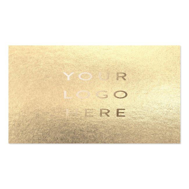 Your Logo Faux Gold Yellow Foil Modern Corporate Square Business Card