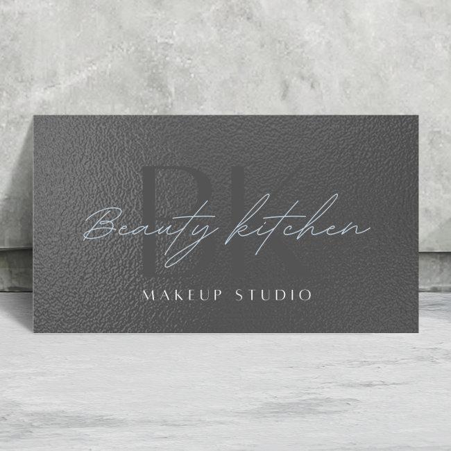 Your Logo Faux Metallic Gray Foil Modern Corporate Business Card