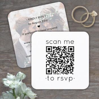 100 pack qr  rsvp wedding website photo enclosure square business card