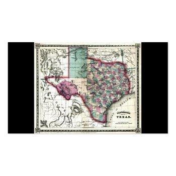 Small 1866 Antiquarian Map Of Texas By Schönberg & Co. Business Card Back View