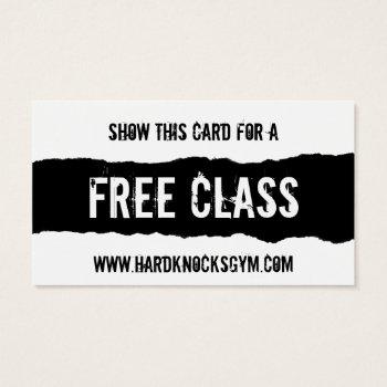 1 free class workout gym business card vip pass