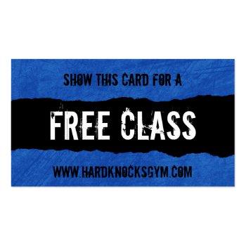 Small 1 Free Class Workout Gym Business Card Vip Pass Back View