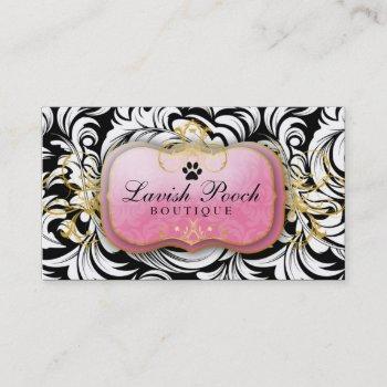 311-the lavish pooch | white leaves business card
